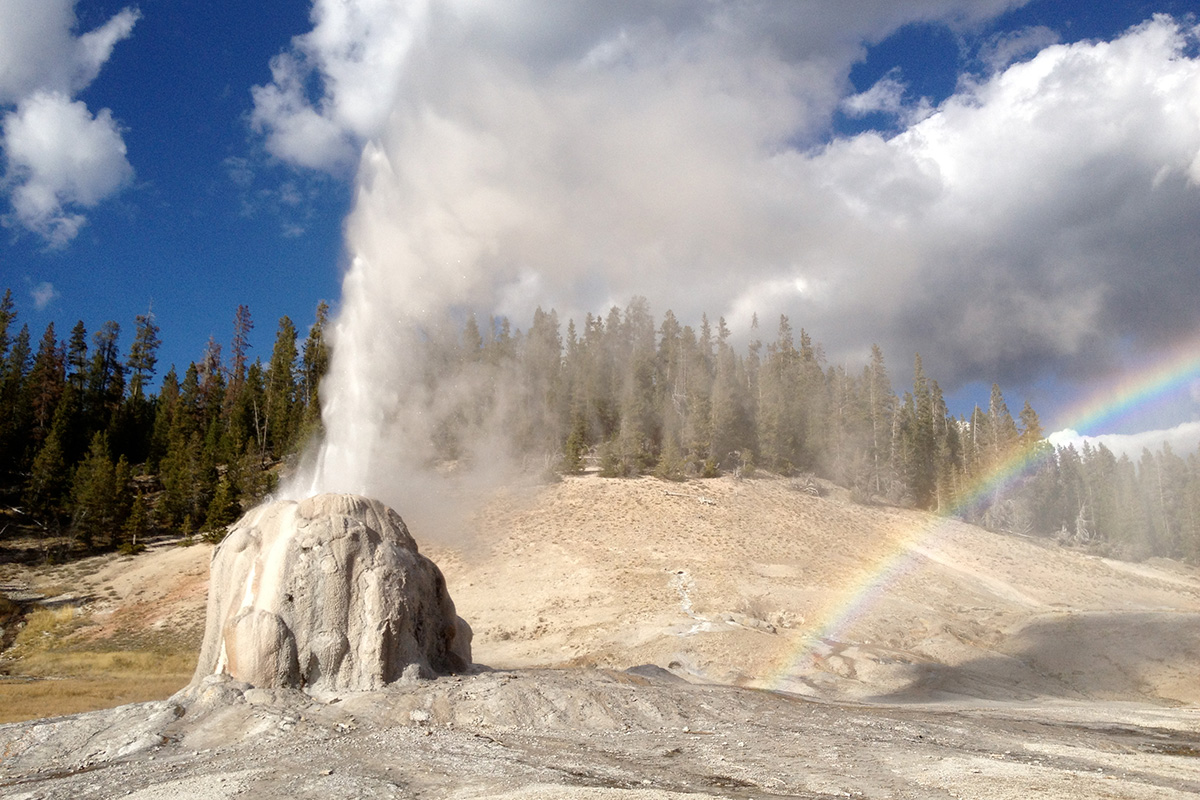 Lone Star Geyser with Rainbow on Yellowstone and Grand Teton National Parks Multi-Day Tour - Buffalo Roam Tours