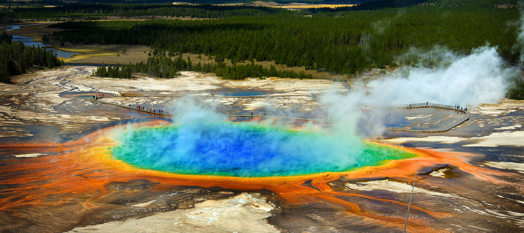 Grand Prismatic Spring on Yellowstone National Park Tour from Jackson Hole, WY - Buffalo Roam Tours